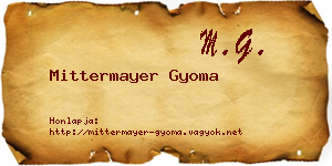 Mittermayer Gyoma névjegykártya